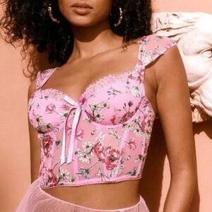 Victoria’s‎ Secret Dream Angels Floral Embroidered Cap Sleeve Corset Top NWT